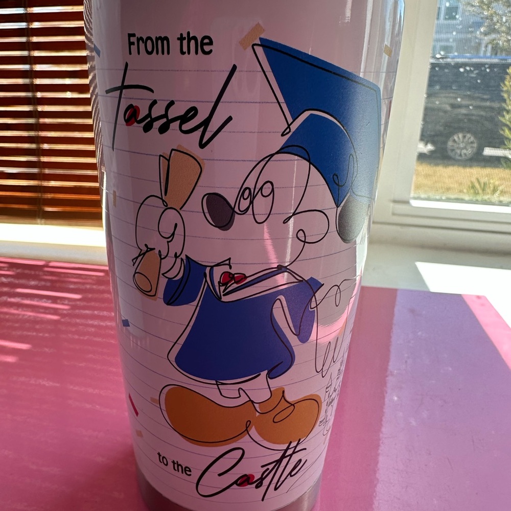 Graduation Themed Tumbler with Cartoon Design